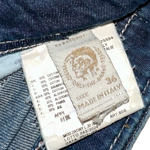 DIESEL INDUSTRY Zatiny Made in Italy Men’s Size 36 Jeans - Picture 5 of 7